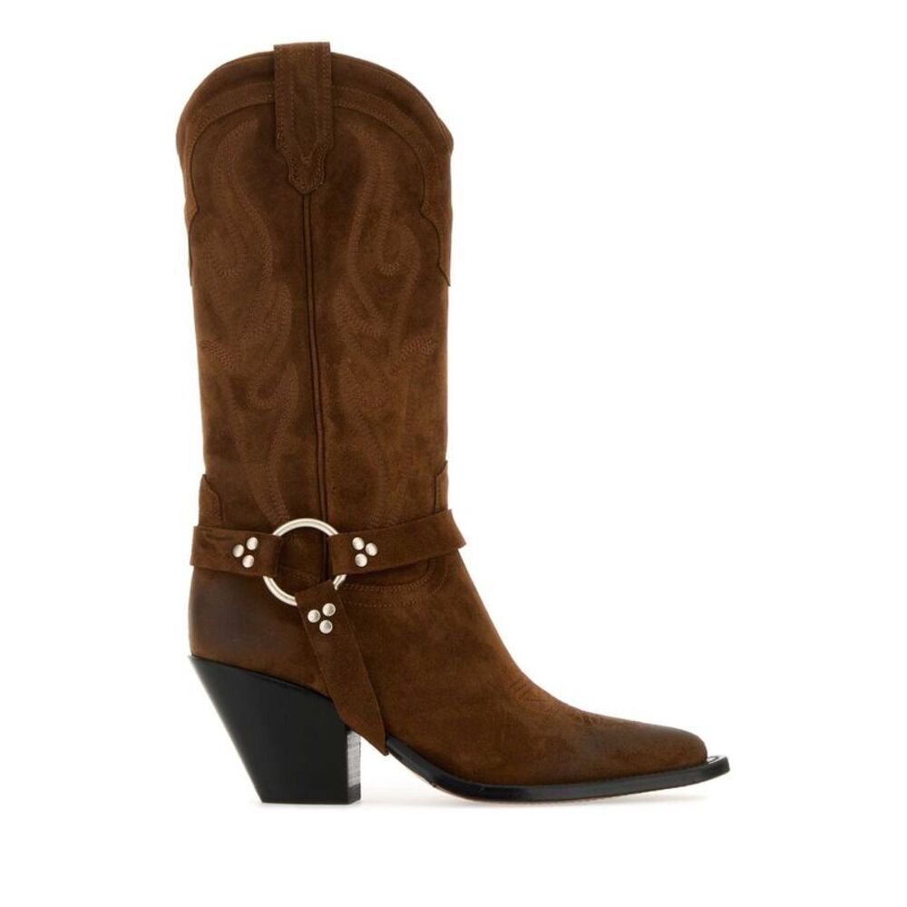 Sonora Women Brown Suede Santa Fe Belt Boots